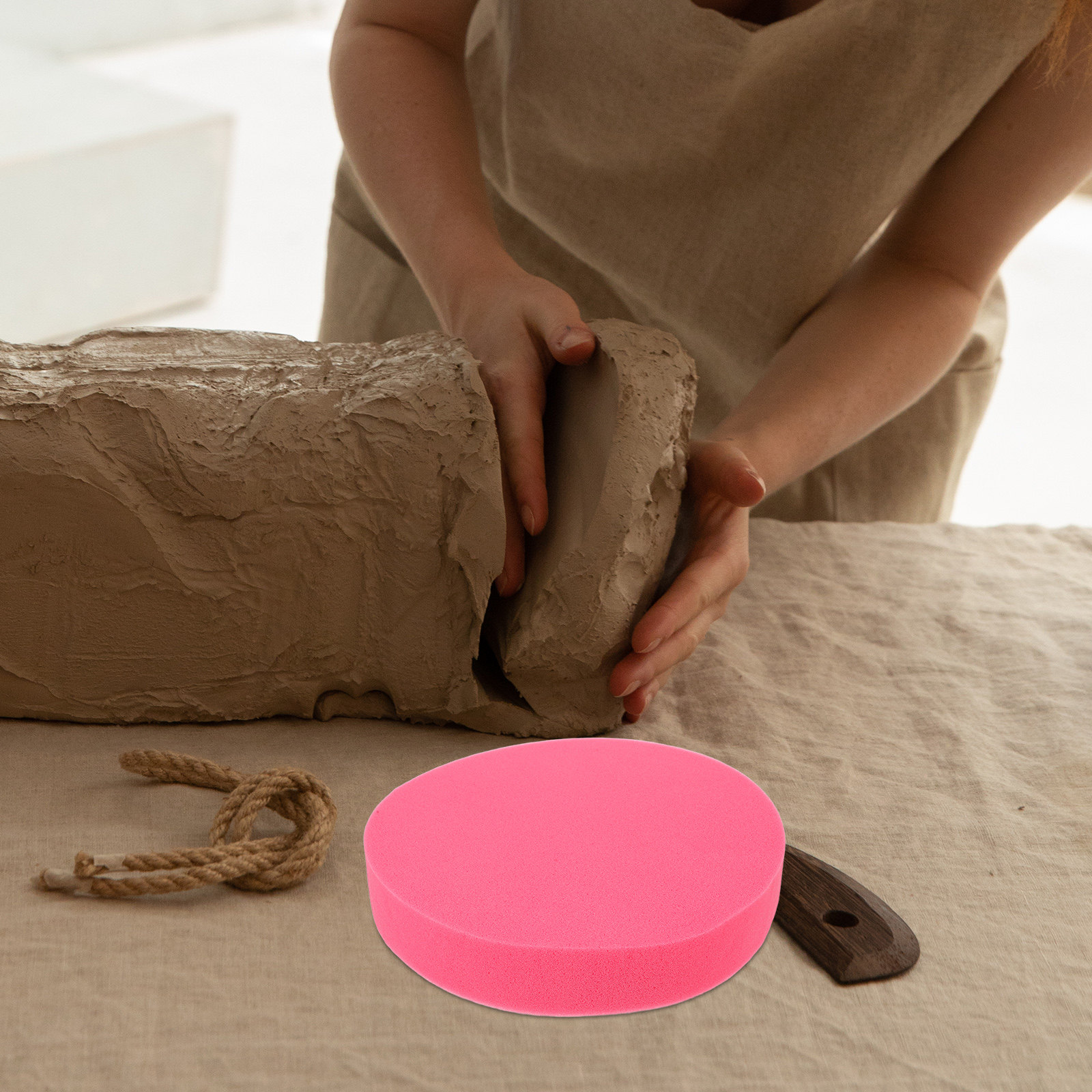 Foam Clay Sculpt - แผ่นรองฟองน้ำสำหรับงานปั้นดินเผา ขนาด 13.56 นิ้ว ดูดซับน้ำได้ดี โฟมความหนาแน่นสูง