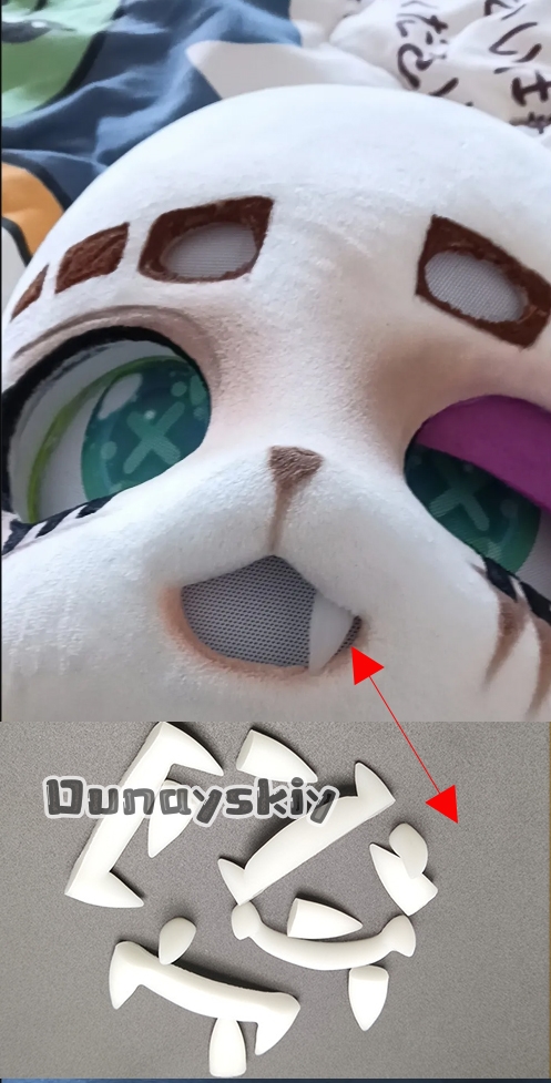 Cosplay Prop 3D Print Settings - Furry 3D การพิมพ์ Kemono Fursuit ฟันปลอมคอสเพลย์เครื่องแต่งกายอุปกรณ์เสริม