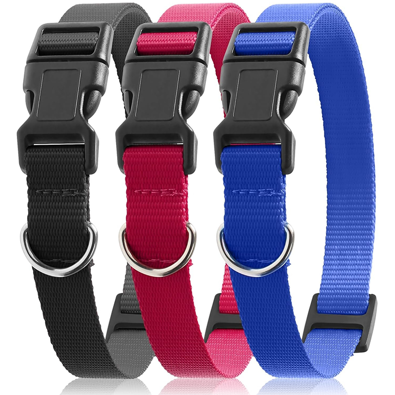 D Ring Strap - สายรัดทดแทนสำหรับปลอกคอสุนัขแบบช็อต 3 ชิ้น พร้อมห่วง D สายรัดไนลอนปรับได้สำหรับสุนัขขนาดกลางและขนาดใหญ่