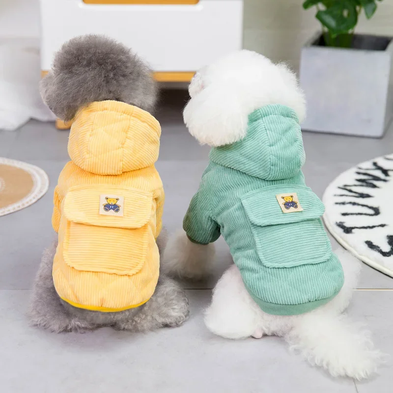 Corduroy สุนัข Coat With Leash - D Ring Strap บทวิจารณ์และราคา