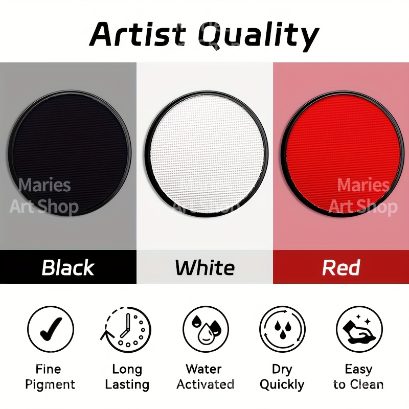 ชุดสีเพ้นท์ 5 ชิ้น สีดำและสีขา - Cosplay Prop Paint บทวิจารณ์และราคา